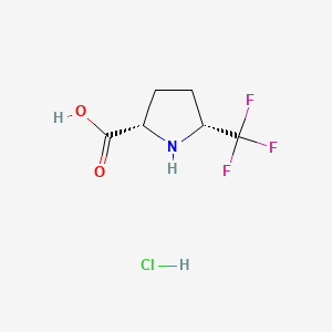 rel-(2S,5R)-5-(Trifluoromethyl)pyrrolidine-2-carboxylic acid hydrochloride chemical structure (CAS 1414887-35-6)