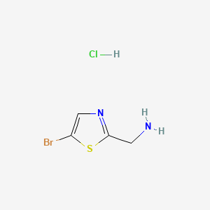 (5-Bromothiazol-2-yl)methanamine hydrochloride chemical structure (CAS 1414958-88-5)