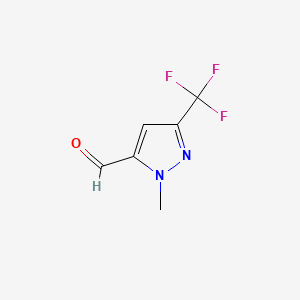 1-Methyl-3-(trifluoromethyl)-1H-pyrazole-5-carbaldehyde chemical structure (CAS 1414962-92-7)