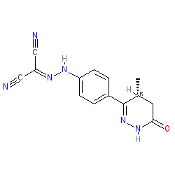 (R)-N-(4-(4-Methyl-6-oxo-1,4,5,6-tetrahydropyridazin-3-yl)phenyl)carbonohydrazonoyl dicyanide chemical structure (CAS 141505-33-1)