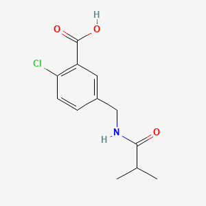2-Chloro-5-(isobutyramidomethyl)benzoic acid chemical structure (CAS 1415090-17-3)