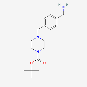 tert-Butyl 4-(4-(aminomethyl)benzyl)piperazine-1-carboxylate chemical structure (CAS 1415109-59-9)