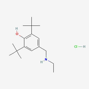 2,6-Di-tert-butyl-4-[(ethylamino)methyl]phenol hydrochloride chemical structure (CAS 141545-89-3)