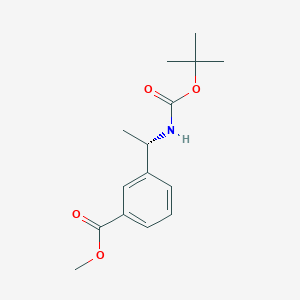Methyl (S)-3-(1-((tert-butoxycarbonyl)amino)ethyl)benzoate chemical structure (CAS 1415502-26-9)