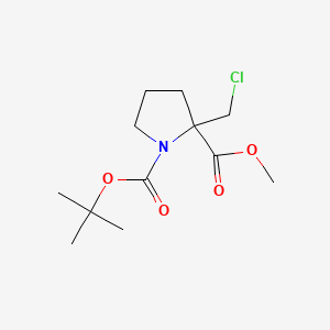1-tert-Butyl 2-methyl 2-(chloromethyl)pyrrolidine-1,2-dicarboxylate chemical structure (CAS 1415562-66-1)