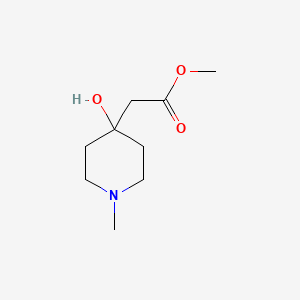 Methyl 2-(4-hydroxy-1-methylpiperidin-4-yl)acetate chemical structure (CAS 1415564-49-6)