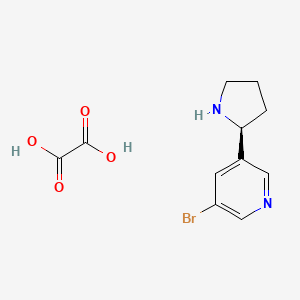 (S)-3-Bromo-5-(pyrrolidin-2-yl)pyridine oxalate chemical structure (CAS 1415566-33-4)