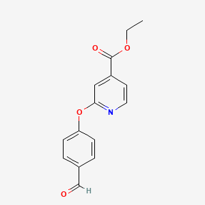 Ethyl 2-(4-formylphenoxy)isonicotinate chemical structure (CAS 1415719-29-7)