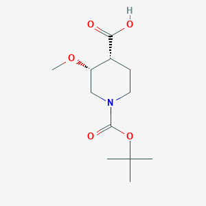 cis-1-(tert-Butoxycarbonyl)-3-methoxypiperidine-4-carboxylic acid chemical structure (CAS 1415741-35-3)