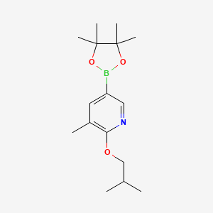 2-Isobutoxy-3-methyl-5-(4,4,5,5-tetramethyl-1,3,2-dioxaborolan-2-yl)pyridine chemical structure (CAS 1415743-06-4)