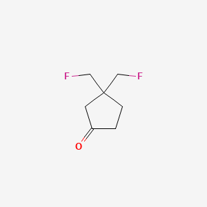 3,3-Bis(fluoromethyl)cyclopentan-1-one chemical structure (CAS 1416013-89-2)