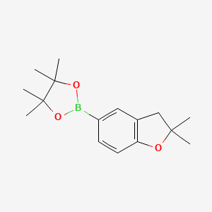 2-(2,2-Dimethyl-2,3-dihydrobenzofuran-5-yl)-4,4,5,5-tetramethyl-1,3,2-dioxaborolane chemical structure (CAS 1416157-62-4)