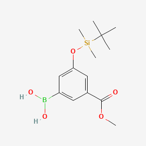 (3-((tert-Butyldimethylsilyl)oxy)-5-(methoxycarbonyl)phenyl)boronic acid chemical structure (CAS 1416251-98-3)