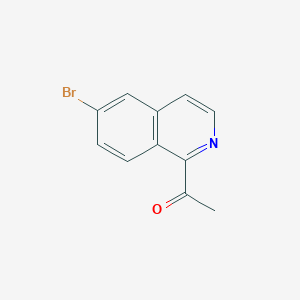 1-(6-Bromoisoquinolin-1-yl)ethanone chemical structure (CAS 1416252-49-7)