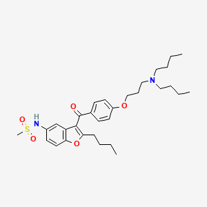 N-(2-Butyl-3-(4-(3-(dibutylamino)propoxy)benzoyl)benzofuran-5-yl)methanesulfonamide chemical structure (CAS 141626-36-0)