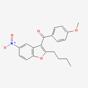 (2-Butyl-5-nitrobenzofuran-3-yl)(4-methoxyphenyl)methanone chemical structure (CAS 141627-42-1)