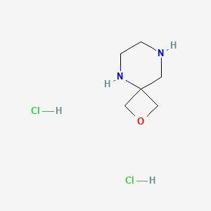 2-Oxa-5,8-diazaspiro[3.5]nonane dihydrochloride chemical structure (CAS 1416323-26-6)