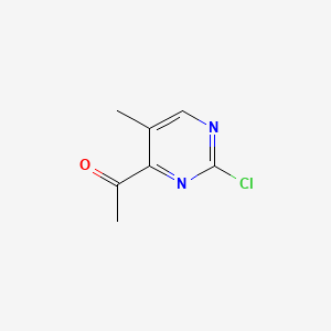 1-(2-Chloro-5-methylpyrimidin-4-yl)ethanone chemical structure (CAS 1416351-95-5)