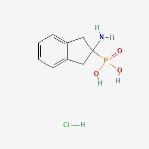(2-Amino-2,3-dihydro-1H-inden-2-yl)phosphonic acid hydrochloride chemical structure (CAS 1416354-35-2)