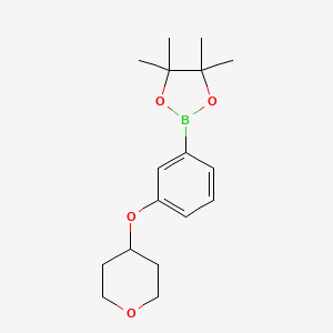4,4,5,5-Tetramethyl-2-(3-((tetrahydro-2H-pyran-4-yl)oxy)phenyl)-1,3,2-dioxaborolane chemical structure (CAS 1416367-41-3)