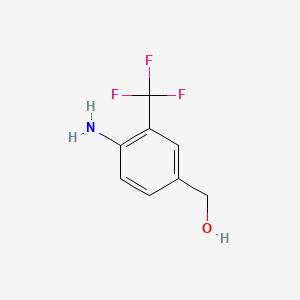 (4-Amino-3-(trifluoromethyl)phenyl)methanol chemical structure (CAS 1416372-95-6)