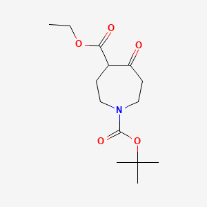 1-tert-butyl 4-ethyl 5-oxoazepane-1,4-dicarboxylate chemical structure (CAS 141642-82-2)
