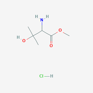 Methyl 2-amino-3-hydroxy-3-methylbutanoate hydrochloride chemical structure (CAS 1416438-05-5)