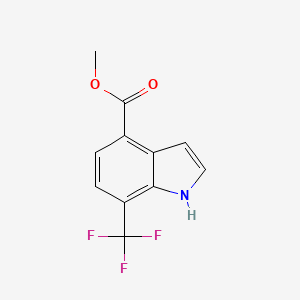 Methyl 7-(trifluoromethyl)-1H-indole-4-carboxylate chemical structure (CAS 1416438-70-4)