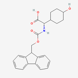 (2S)-2-((((9H-Fluoren-9-yl)methoxy)carbonyl)amino)-2-(4-hydroxycyclohexyl)acetic acid chemical structure (CAS 1416444-92-2)