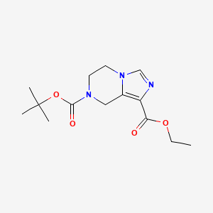 7-tert-Butyl 1-ethyl 5,6-dihydroimidazo[1,5-a]pyrazine-1,7(8H)-dicarboxylate chemical structure (CAS 1416447-72-7)