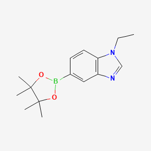 1-Ethyl-5-(4,4,5,5-tetramethyl-1,3,2-dioxaborolan-2-yl)-1H-benzo[d]imidazole chemical structure (CAS 1416553-63-3)