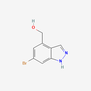 (6-Bromo-1H-indazol-4-yl)methanol chemical structure (CAS 1416708-64-9)