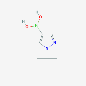 (1-(tert-Butyl)-1H-pyrazol-4-yl)boronic acid chemical structure (CAS 1416785-99-3)