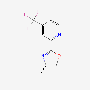 (S)-4-Methyl-2-(4-(trifluoromethyl)pyridin-2-yl)-4,5-dihydrooxazole chemical structure (CAS 1416820-33-1)