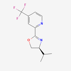 (S)-4-Isopropyl-2-(4-(trifluoromethyl)pyridin-2-yl)-4,5-dihydrooxazole chemical structure (CAS 1416820-34-2)