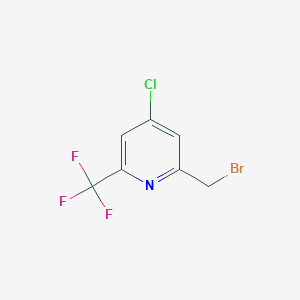 2-(Bromomethyl)-4-chloro-6-(trifluoromethyl)pyridine chemical structure (CAS 1416949-07-9)
