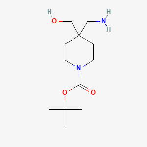 tert-Butyl 4-(aminomethyl)-4-(hydroxymethyl)piperidine-1-carboxylate chemical structure (CAS 1416984-76-3)