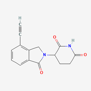3-(4-Ethynyl-1-oxoisoindolin-2-yl)piperidine-2,6-dione chemical structure (CAS 1416990-26-5)