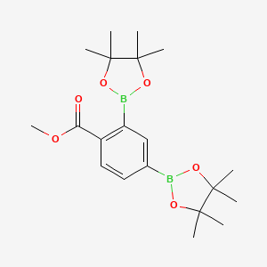 Methyl 2,4-bis(4,4,5,5-tetramethyl-1,3,2-dioxaborolan-2-yl)benzoate chemical structure (CAS 1417036-37-3)