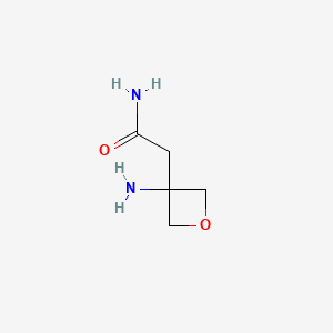 2-(3-Aminooxetan-3-yl)acetamide chemical structure (CAS 1417638-25-5)