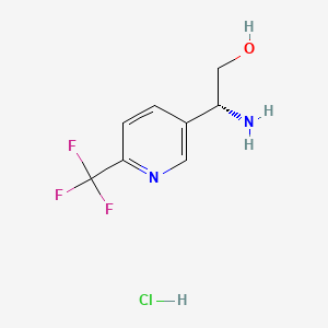 (R)-2-Amino-2-(6-(trifluoromethyl)pyridin-3-yl)ethanol hydrochloride chemical structure (CAS 1417656-49-5)