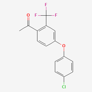 1-(4-(4-Chlorophenoxy)-2-(trifluoromethyl)phenyl)ethan-1-one chemical structure (CAS 1417782-28-5)