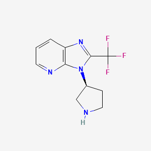 (S)-3-(Pyrrolidin-3-yl)-2-(trifluoromethyl)-3H-imidazo[4,5-b]pyridine chemical structure (CAS 1417789-01-5)