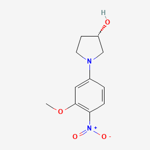 (S)-1-(3-Methoxy-4-nitrophenyl)pyrrolidin-3-ol chemical structure (CAS 1417789-44-6)