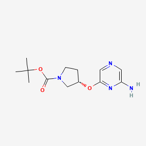 (S)-tert-Butyl 3-((6-aminopyrazin-2-yl)oxy)pyrrolidine-1-carboxylate chemical structure (CAS 1417789-47-9)