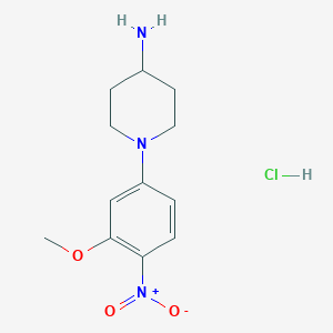 1-(3-Methoxy-4-nitrophenyl)piperidin-4-amine hydrochloride chemical structure (CAS 1417793-35-1)
