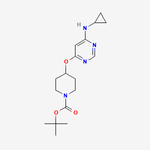 tert-Butyl 4-((6-(cyclopropylamino)pyrimidin-4-yl)oxy)piperidine-1-carboxylate chemical structure (CAS 1417793-41-9)