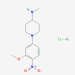 1-(3-Methoxy-4-nitrophenyl)-N-methylpiperidin-4-amine hydrochloride chemical structure (CAS 1417793-50-0)