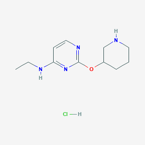 N-Ethyl-2-(piperidin-3-yloxy)pyrimidin-4-amine hydrochloride chemical structure (CAS 1417793-55-5)