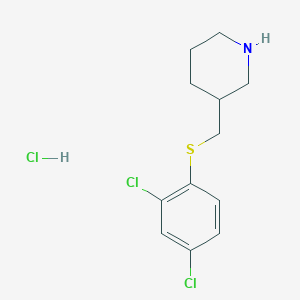 3-(((2,4-Dichlorophenyl)thio)methyl)piperidine hydrochloride chemical structure (CAS 1417793-60-2)